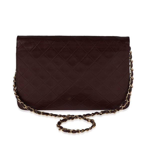 Chanel Vintage Burgundy Quilted Lambskin Single Flap Bag - Picture 3 of 8
